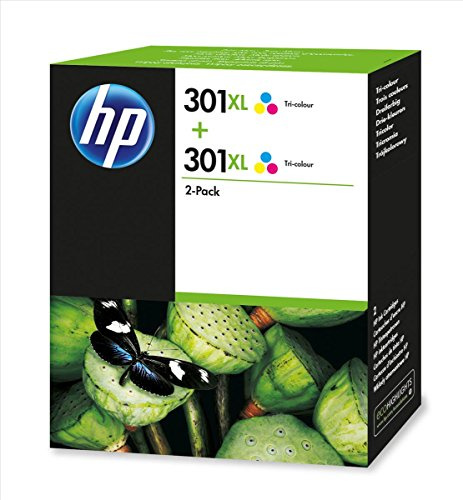 HP D8J46AE Original Ink Cartridge 301XL, Twin Pack, 330 Seiten, tri-color