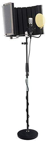 Pronomic CM-22 Studio Großmembranmikrofon XLR-Kondensatormikrofon inkl. Popkiller und Screen Set (inkl. Spinne, Transportkoffer, Reduziergewinde, Windschutz, Popschutz Gold, Schall-Absorber) schwarz