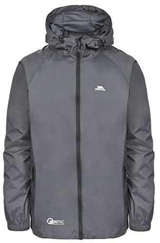 Trespass Unisex Erwachsene Qikpac Jacket Kompakt Zusammenrollbare Wasserdichte Regenjacke, Grau (Flint), S