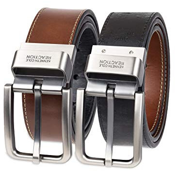 Kenneth Cole REACTION Herren 2-in-1 Wendegürtel, Klassisches Braun/Schwarz, 30