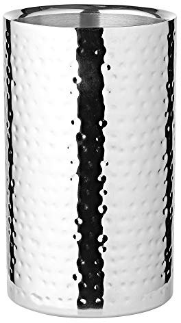 EDZARD secchiello per bottiglia Nebraska, acciaio pregiato martellato, a doppie pareti, altezza 20 cm, diametro 12 cm