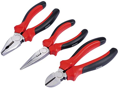 Draper Redline 68001 160 mm Heavy Duty Pliers Set with Soft Grip Handles (3-Piece)