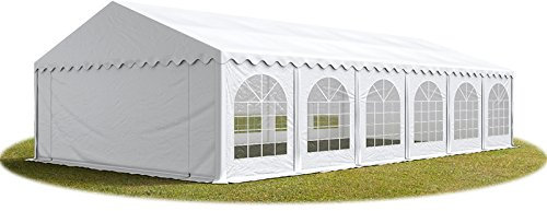 TOOLPORT 6x14 mTendone per Feste Premium PVC Bianco 100% Impermeabile Gazebo da Giardino Tendone da Esterno Tenda Party