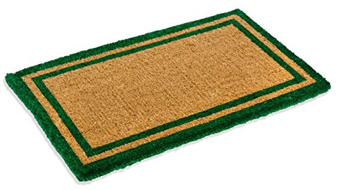 KEMPF William F Cocomats Green Border Coco Coir Doormat - Heavy Duty Doormats - 22 X 36