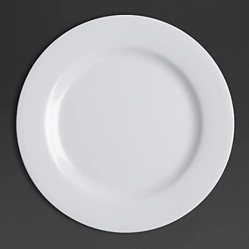 Olympia Kristallon Melamine Plastic Plates 254mm Set of 6 - Reusable, Resistant Dinner Plates CD295