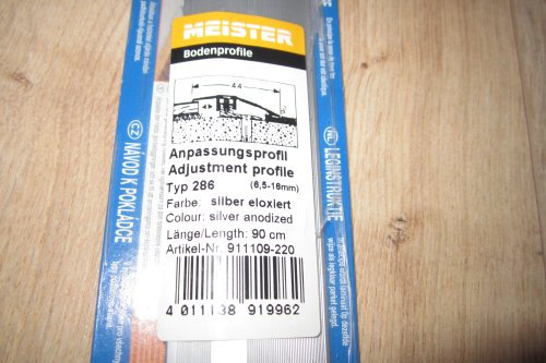 Anpassungsprofil, Übergangsschiene, Nivoausgleich für Parkett und Laminat 6,5 bis 16 mm Alu Silber 0,90 m