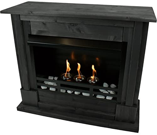 Etanol och gelkamin kamin modell Emily Premium inkl. 21 delar. Set – färgval (svart)