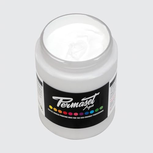 Permaset Aqua Standard 300 ml vit – screentrycksbläck för tyg – idealiskt skärmtrycksats för hemmakontor, startkit, tygfärg, skärmskrivare och annat tygbläck