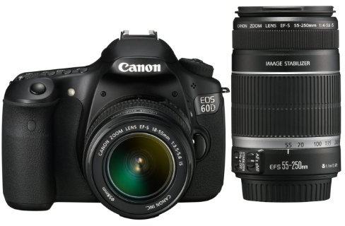 Canon EOS 60D (EF-S 18-55 IS II + EF-S 55-250 IS II) Fotocamera Reflex 18 Megapixel, colore: Nero