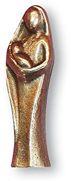Butzon & Bercker Madonna - Jungfrau Maria mit Kind, Bronze, Handschmeichler, 4,5cm