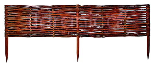 Floranica 1 Stück Beetbegrenzung aus Weide 30 cm x 100 cm Rasenkante aus Weidengeflecht Beeteinfassung Rasenkante Beetzaun Weidenzaun Palisade Abtrennung von Blumenbeetwegen Gartenbeeten