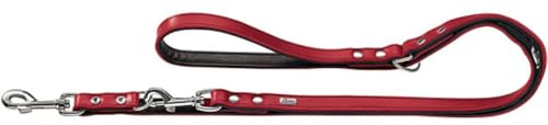Verstellbare Führleine Basic Farbe rot/schwarz, Größe 18/200