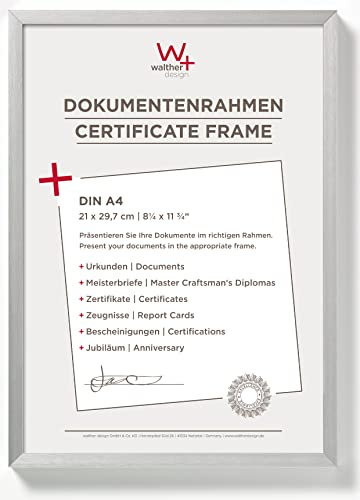 walther design Cadre Photo Argent 21 x 29,7 cm (DIN A4) Cadre Document Aluminium Chair Cadre alu AJ130S