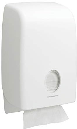 Aquarius™ Spender 6945, weißer Papierhandtuchspender mit Einzelblatt-Ausgabe, für weniger Verschwendung und Kontamination, 1 x Papiertuchspender