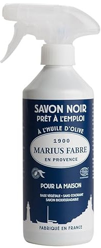 MARIUS FABRE - Savon Noir Liquide à l'Huile d'Olive - Nettoyant Multi-Usages, 100% d'Origine Naturelle - Fabrication Traditionnelle - Certifié Ecocert - Origine France Garantie - Spray 500ml