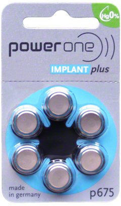 Power One - Implant Plus - P675 - Lot de 60 piles pour implants cochléaires