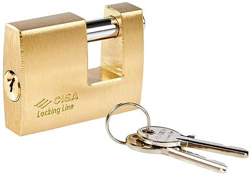 CISA 121610500, Lucchetto Rettangolare Locking Line, Ottone, 52 mm