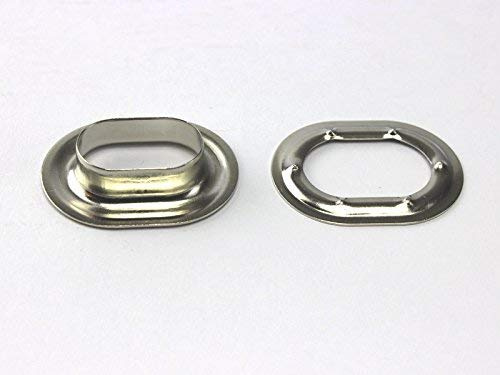 Lot de 20 œillets ovales 22,5 x 13,5 mm En laiton et nickel Inoxydable Œillets pour bâche de bateau