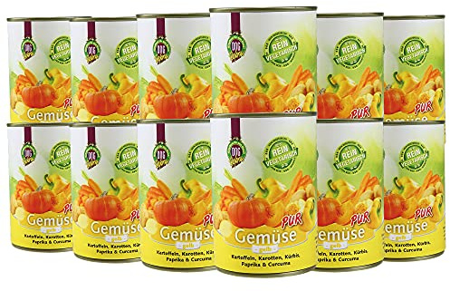 Schecker Nassfutter - 100% Gemüse pur - gelb - veggi - ideal zum Barfen - Diätfutter - Schonkost 12 x 410 g