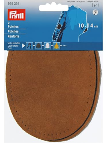 Prym 929353 Patches Veloursleder (nähen) 10 x 14 cm, Beige