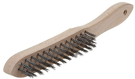 wolfcraft 2723000 Brosse à main 4 rangées/crin en Acier Ondulé