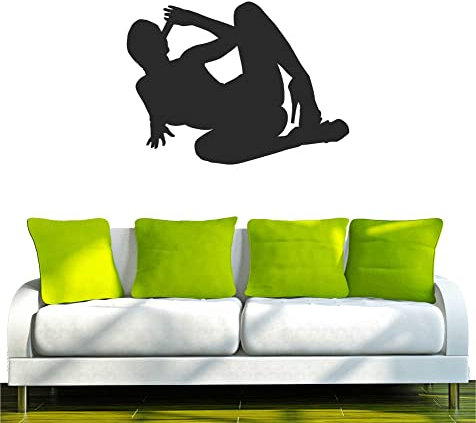 INDIGOS UG - Wandtattoo Wohnzimmer - Wandaufkleber Frau Girl 80x59 cm schwarz w501 - Aufkleber Kinderzimmer Schlafzimmer Küche Badezimmer Büro Dekoration