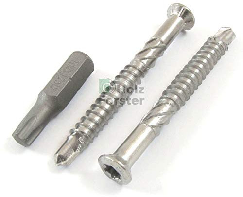 RE-SCHRAUB Terrassofix Edelstahlschrauben 5,5x50mm, gehärtet, für Alu, 100Stück