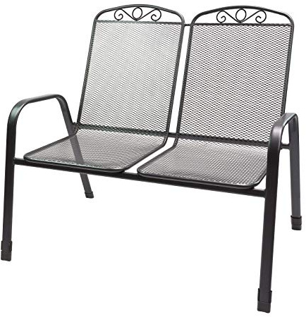 DEMA Gartenstuhl Virginia Doppelsitzer Streckmetall Stapelstuhl - Robust, Wetterfest, bis 180 kg - für Garten, Terrasse, Balkon, Outdoor
