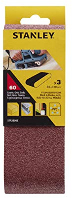 STANLEY - 3 Bandes Abrasifs 65x410 mm - Grain 60 - STA33066-XJ