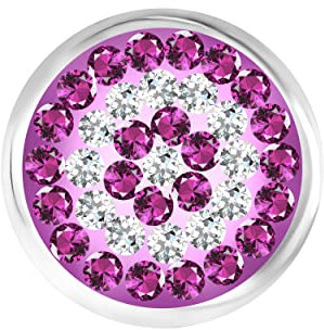 ANDANTE Kristall Chunk Click-Button Druckknopf (Orchidee-Weiß) für Chunk-Armbänder, Chunk-Ringe und andere Chunk-Accessoires