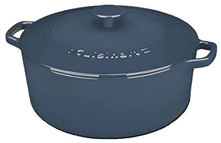 Cuisinart Chef's Classic Enameled Cast Iron Round Covered Casserole (Provencial Blue, 7- Quart)