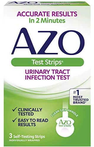 Teststreifen für AZO-Harnwegsinfektionen (UTI) | Genaue Ergebnisse in 2 Minuten | Klinisch getestet | Einfach zu lesende Ergebnisse | Griff reinigen |vertrauenswürdigste Marke|3 Selbstteststreifen
