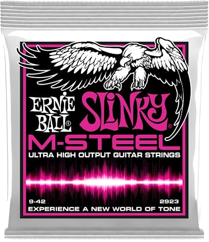Ernie Ball, Super Slinky M-Steel, Corde per chitarra elettrica, diametro 9-42