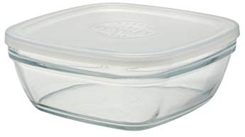 Duralex-Bols empilables 20 cm avec Couvercle en Verre dépoli Transparent