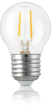 hellum LED Lampe E27 mit 2.5W Ersatz für 25W Glühbirne, Mini Globe 250 Lumen 2700 Kelvin, E27 Vintage Warmweiß, LED Glühbirne in Klar für Beleuchtung, 1 Stück 209105