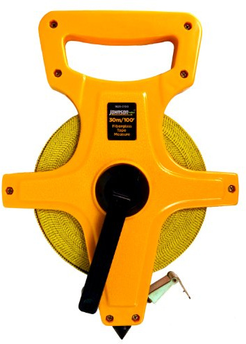 Johnson Level & Tool 1829-0100 Metric/Inch Fiberglass Long Tape, 100', Yellow, 1 Tape