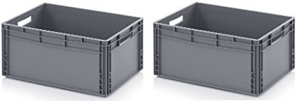 2 x contenitore Euro 60 x 40 x 27 incl. metro pieghevole gratuito * set da 2 pezzi