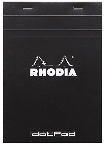 RHODIA 16559C - Bloc-Notes Agrafé dotPad N°16 Black - A5 14,8 x 21 cm - Pointillés Dot - 80 Feuillets Détachables - Papier Clairefontaine Blanc 80 g/m² - Couverture en Carte Enduite