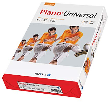 Papyrus 88026736 Drucker-/Kopierpapier Planouniversal, 80 g/qm, DIN A3, 500 Blatt, weiß, holzfrei, matt
