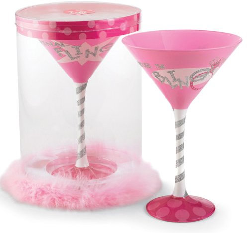 Mud Pie Bachelorette Martini-Glas, handbemalt