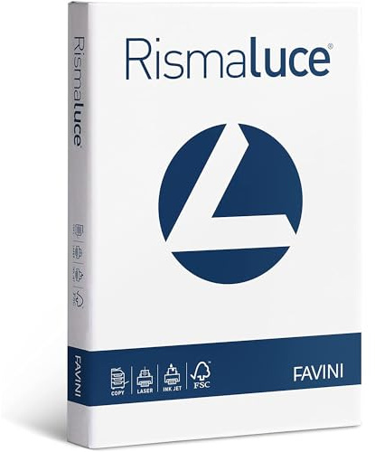 Favini Rismaluce Carta Bianca formato A4 21x29,7 cm in confezione da 125 fg. da 200 gr/mq
