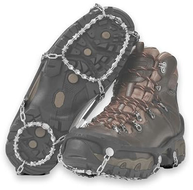 Yaktrax Diamond Grip Chains Heavy Duty Traction Hiking Cleats, Durable TIG Welded Links, Provides Traction In Ice & Snow, Black, Medium, EU Shoe Size: 41-43