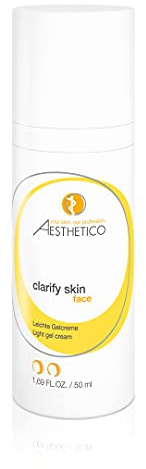 AESTHETICO clarify skin, 50 ml - Mattierende Feuchtigkeitspflege für Mischhaut, fettige Haut und Akne, leichte Gelcreme mit Salizylsubstanzen, beruhigt mit Panthenol und Bisabolol, auch für Männerhaut