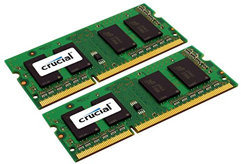 Crucial CT2KIT25664BF160BJ 4 GB Kit (2 GB x 2) DDR3L 1600 MT/s (PC3L-12800) CL11 SODIMM 204-Pin 1.35 V/1.5 V Single Rank Memory