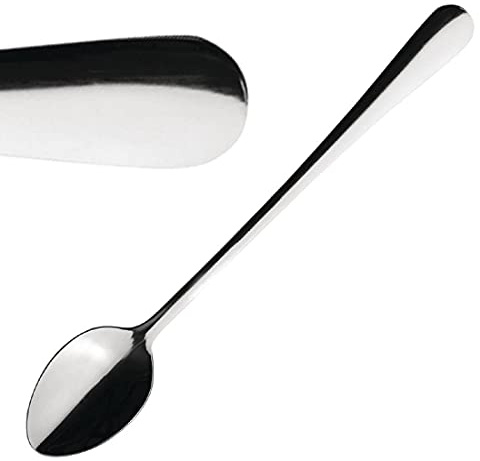 Olympia Buckingham Stainless Steel Ice Cream Spoons 195mm, Pack of 12 | High polish finish with a modern handle design, offering an elegant feel and comfortable grip for serving desserts.