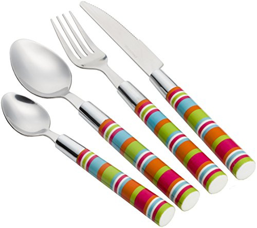 Flamefield Camper Smiles 16 Piece Stripe Cutlery Set