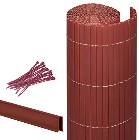 Videx-Sichtschutzmatte Rügen, Kirsch, 50 Schlaufen, 3m U-Profil, 180 x 300cm