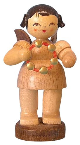 Engel stehend mit Schellenring natur