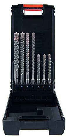 Projahn Hammerbohrer Set (Bohrer) ROCKET 5 SDS Plus, 7-tlg - 5, 6, 8 x 110/50 mm, 6, 8, 10,12 x 160/100 mm - 83744 | In Kunststoffkassette, 7 Teile