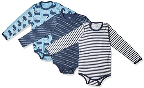 Care Unisex baby bodysuit (3-pack), Himmelsblå, 50 cm